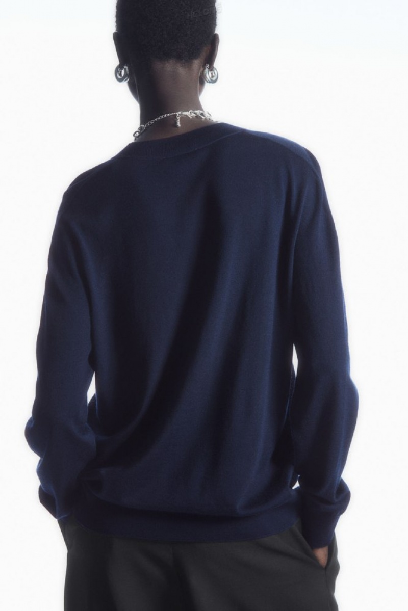 Navy COS Merino Wool Jumper Knitwear & Cardigans | 483106-SAG