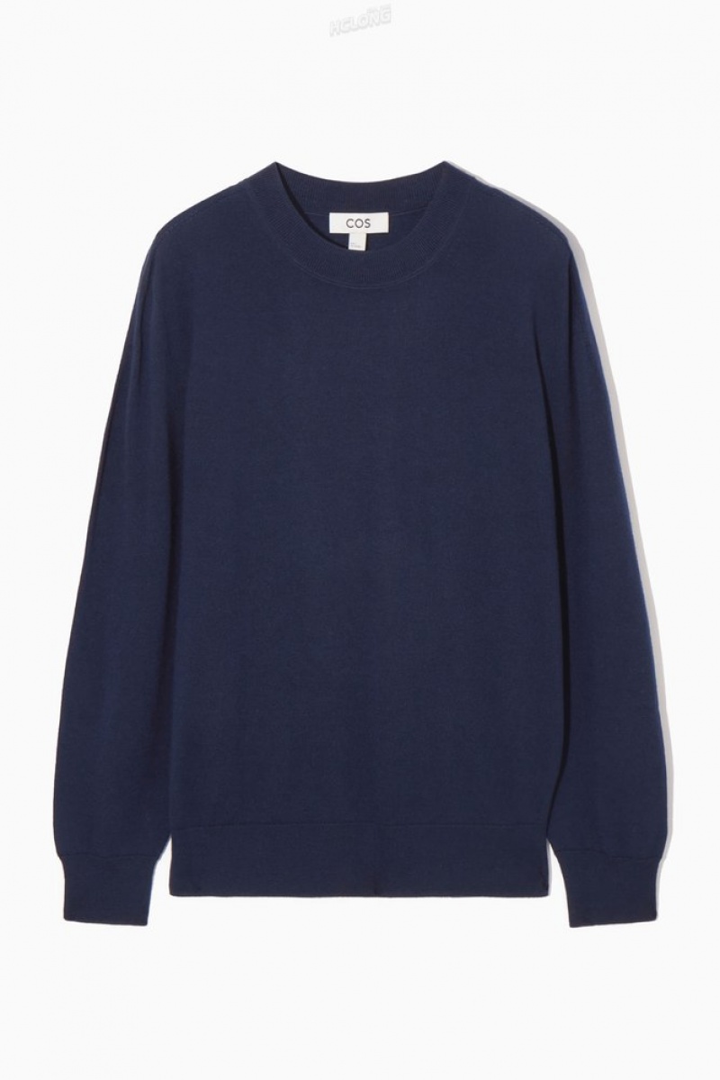 Navy COS Merino Wool Jumper Knitwear & Cardigans | 483106-SAG