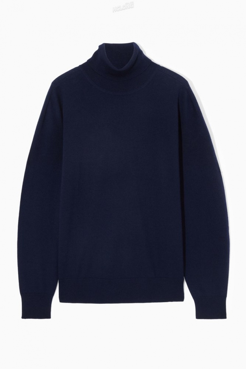 Navy COS Merino Wool Roll-Neck Jumper Knitwear & Cardigans | 235408-URN