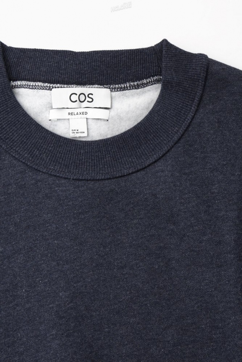 Navy COS Mock-Neck Sweatshirt Sweaters & Cardigans | 729860-YZX