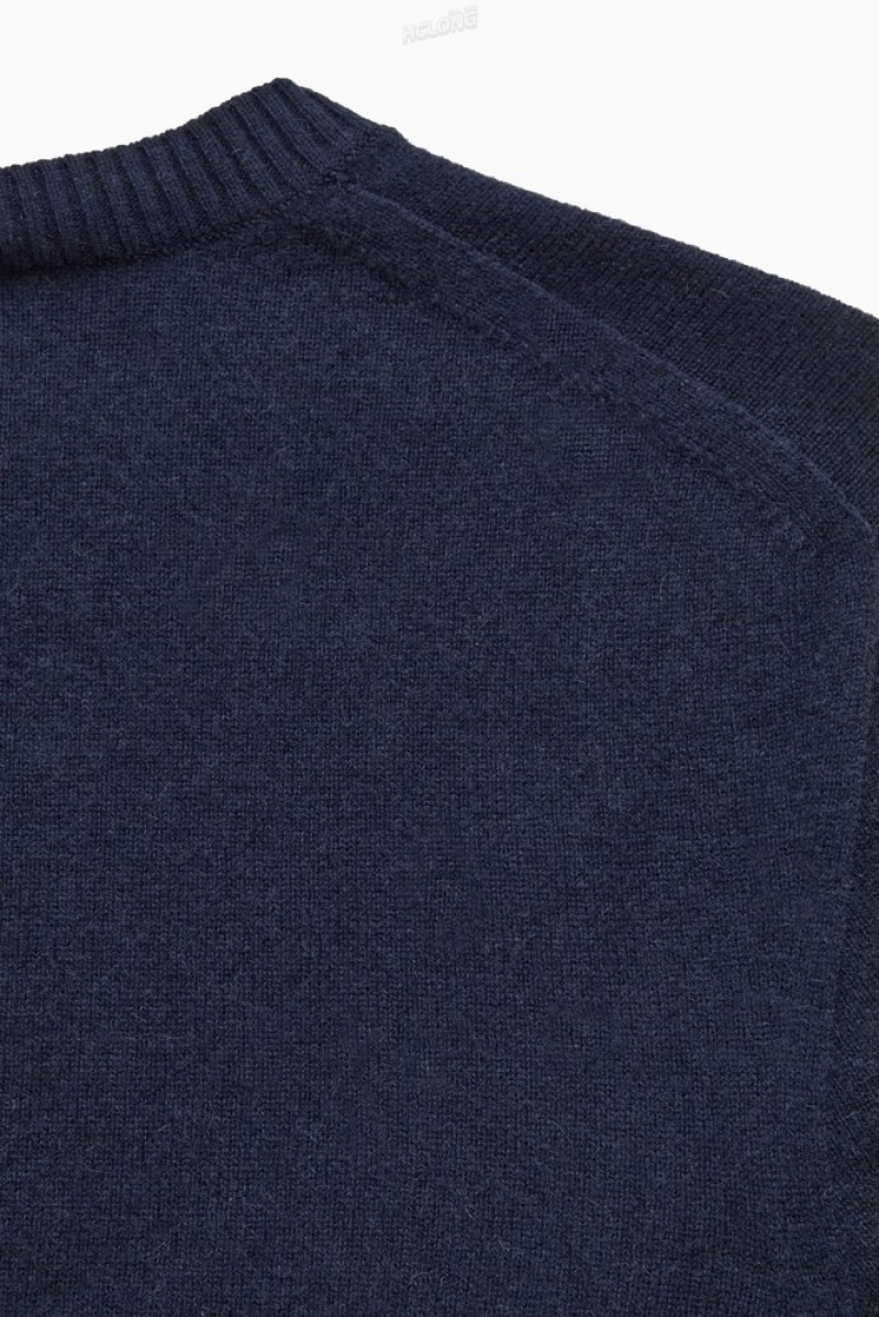 Navy COS Pure Cashmere Jumper Knitwear | 632498-RXQ