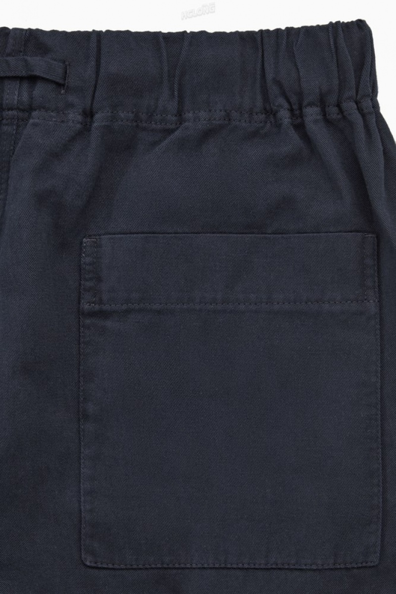 Navy COS Relaxed-Fit Drawstring Twill Pants Pants | 314860-IXQ