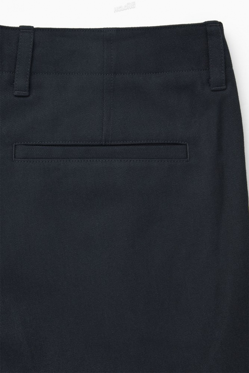 Navy COS Tapered Cargo Trousers Pants | 054918-VSX