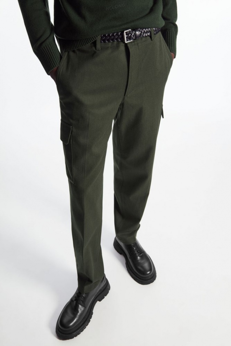 Navy COS Tapered Cargo Trousers Pants | 741903-EPN