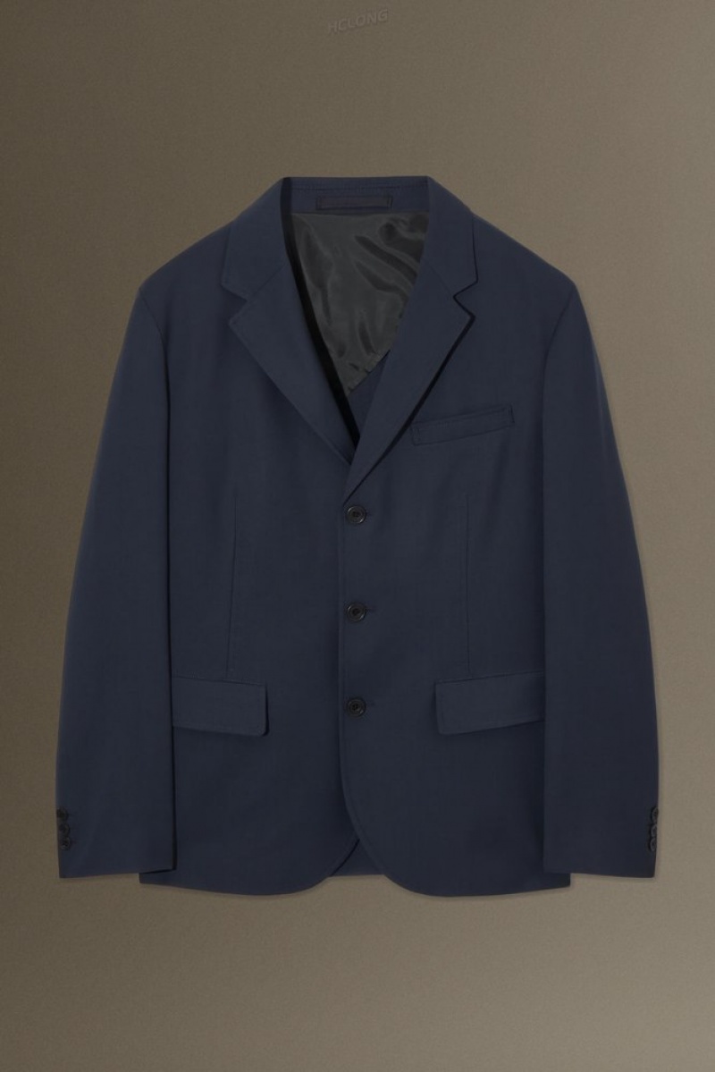 Navy COS Unstructured Lightweight Wool Blazer - Regular Blazers | 025814-TYG