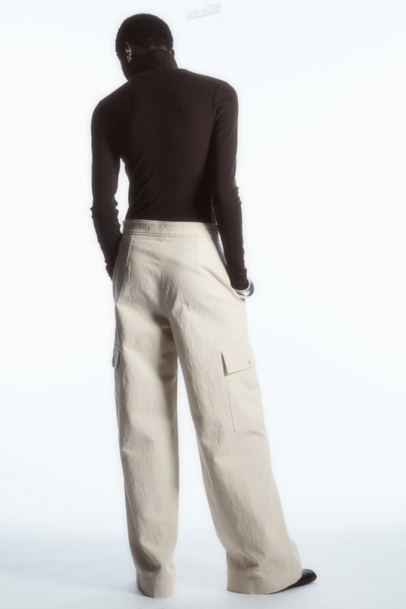 Navy COS Wide-Leg Cargo Pants Pants | 487359-LPN