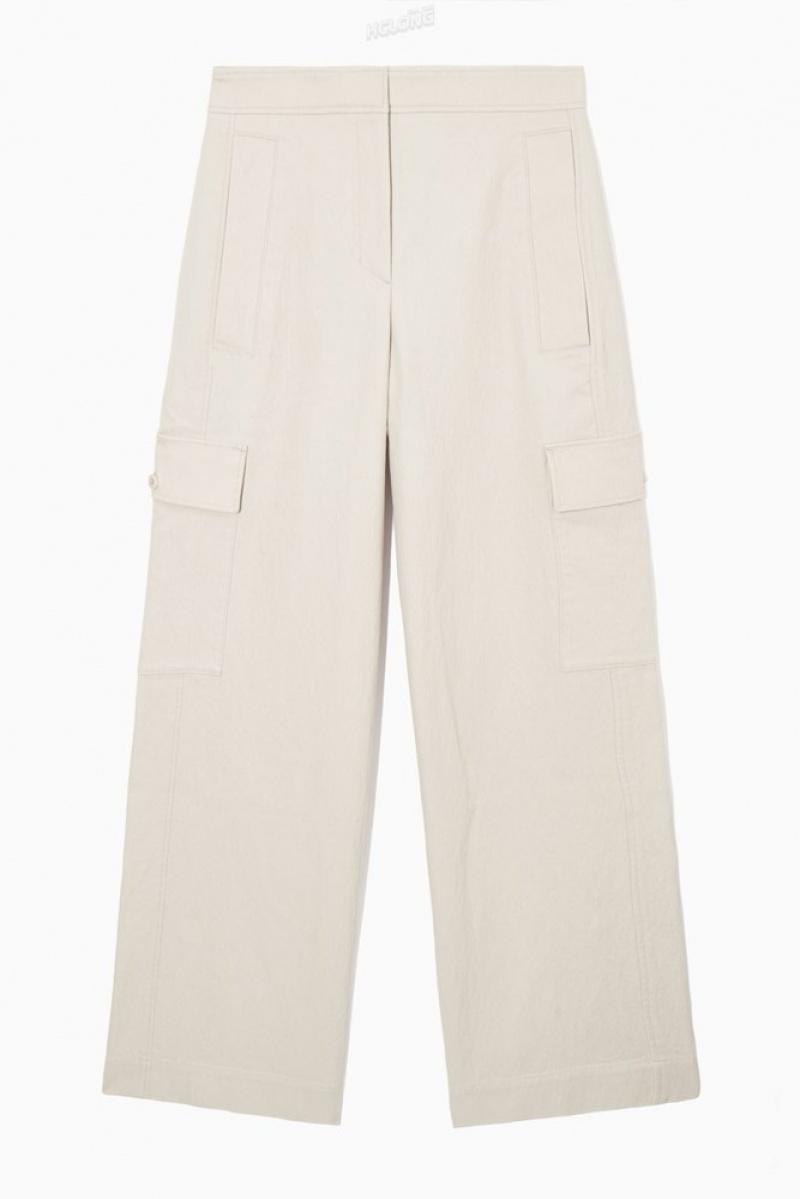 Navy COS Wide-Leg Cargo Pants Pants | 487359-LPN