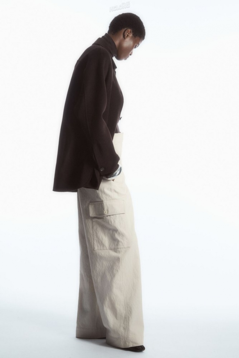 Navy COS Wide-Leg Cargo Pants Pants | 487359-LPN