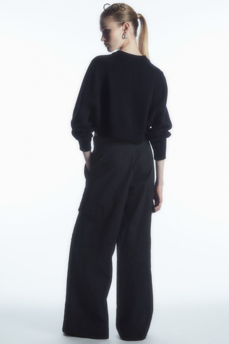 Navy COS Wide-Leg Cargo Pants Pants | 806254-PRY