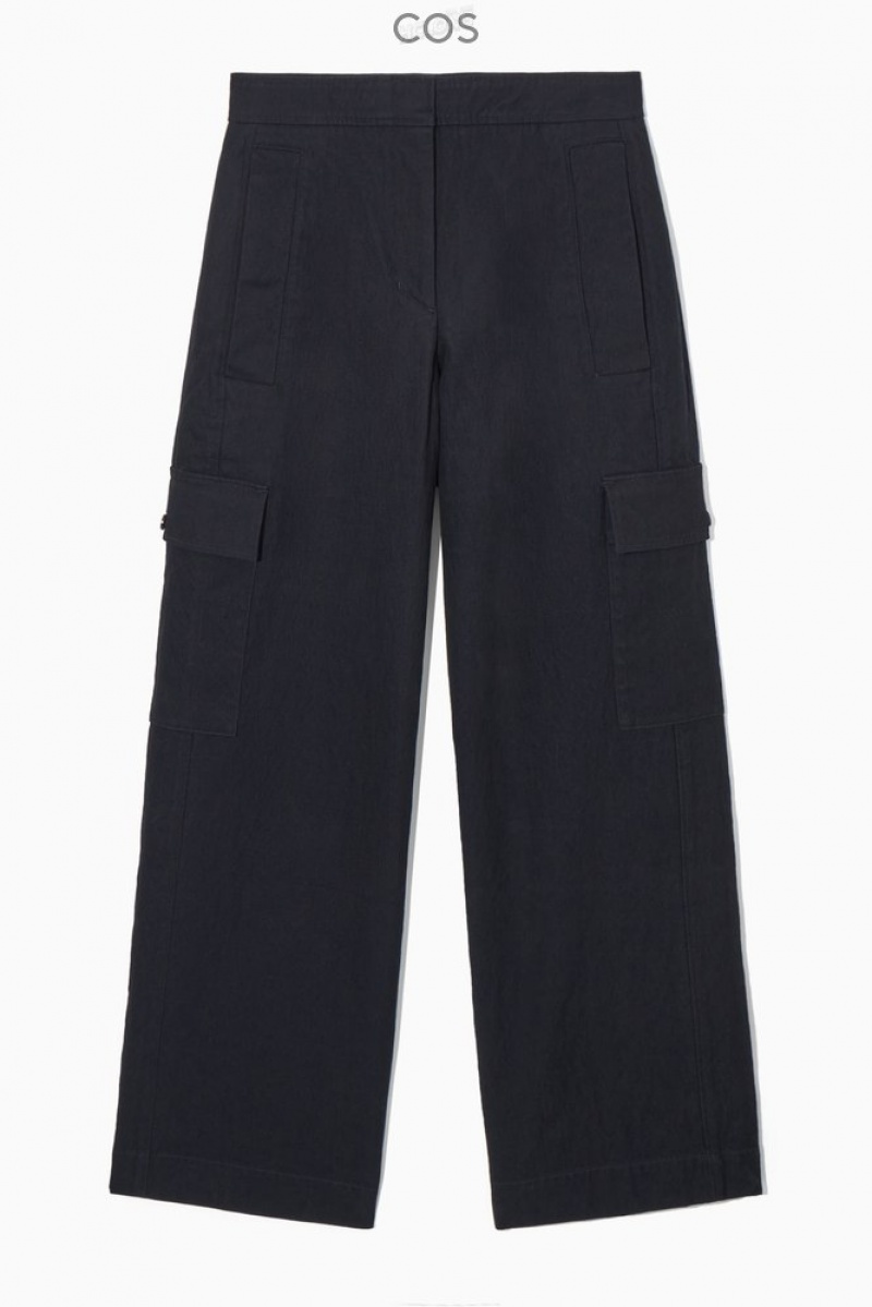 Navy COS Wide-Leg Cargo Pants Pants | 806254-PRY