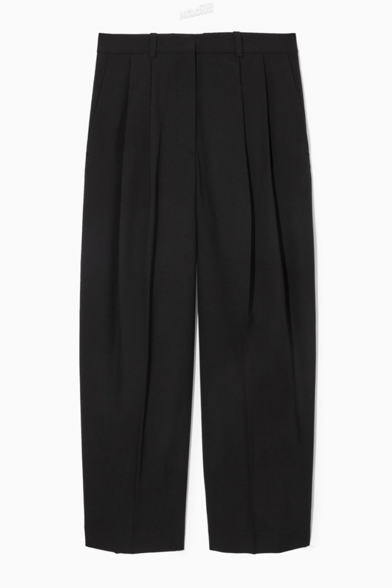 Navy COS Wide-Leg Tailored Wool Pants Pants | 327081-PVT