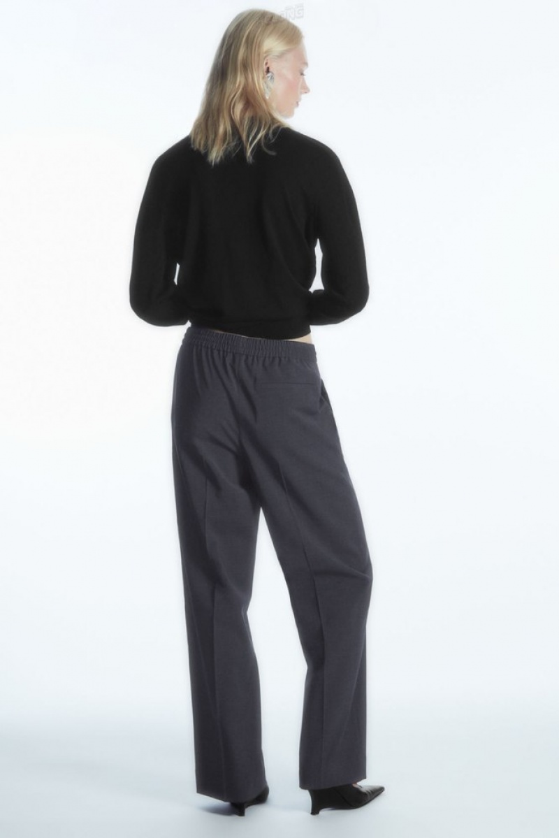 Navy COS Wool Drawstring Pants Pants | 965738-RZL