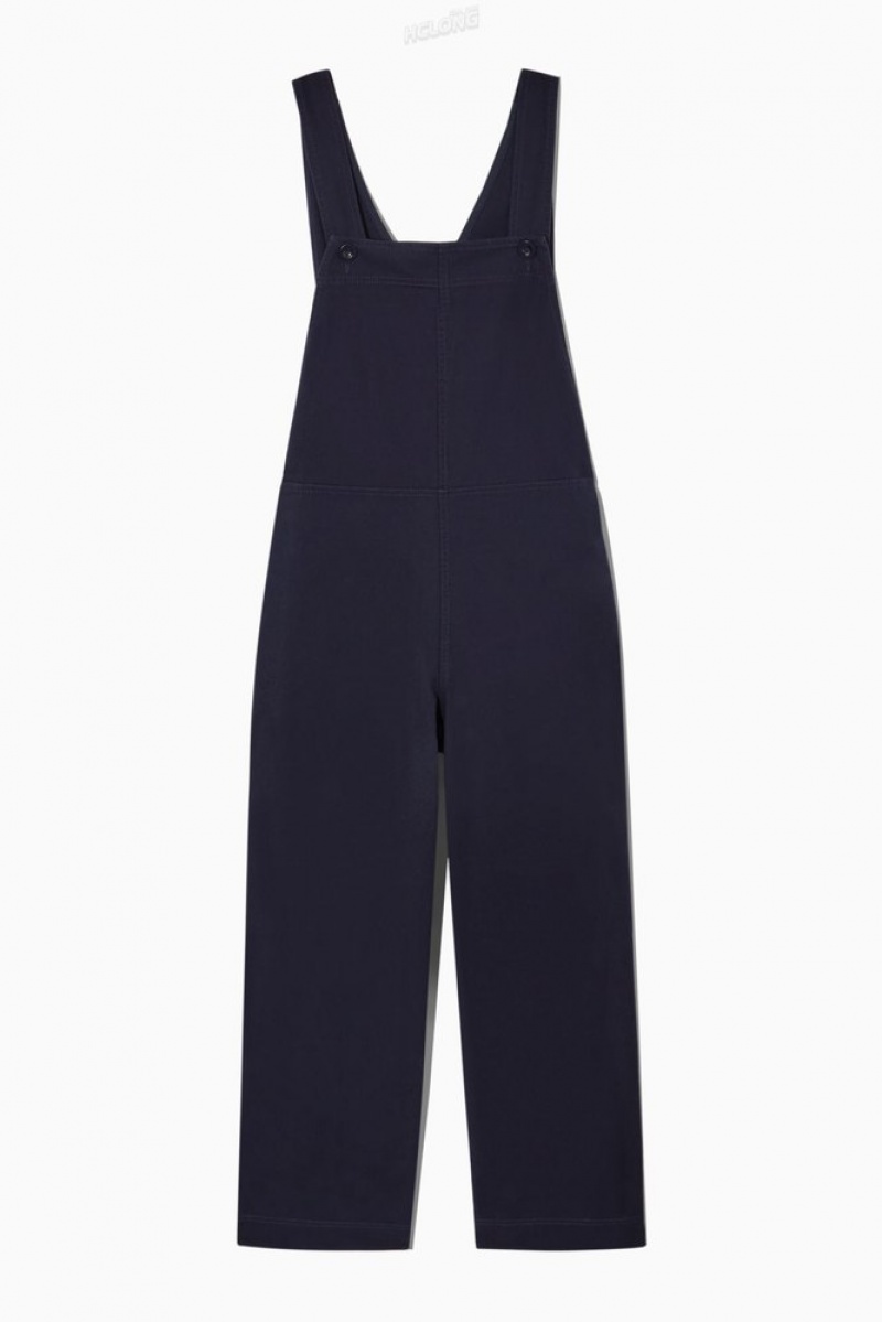 Navy COS Wrap-Back Wide-Leg Dungarees Dresses | 380796-KBD