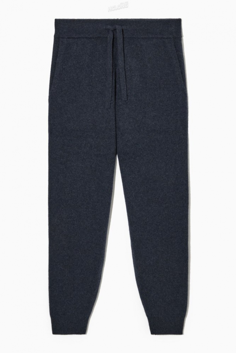 Navy MéLange COS Relaxed-Fit Pure Cashmere Joggers Pants | 027586-FQH