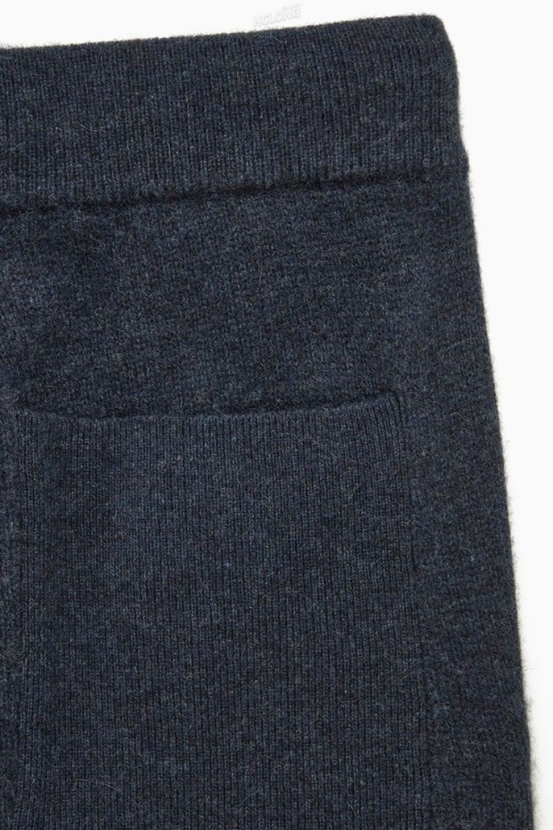 Navy MéLange COS Relaxed-Fit Pure Cashmere Joggers Pants | 027586-FQH