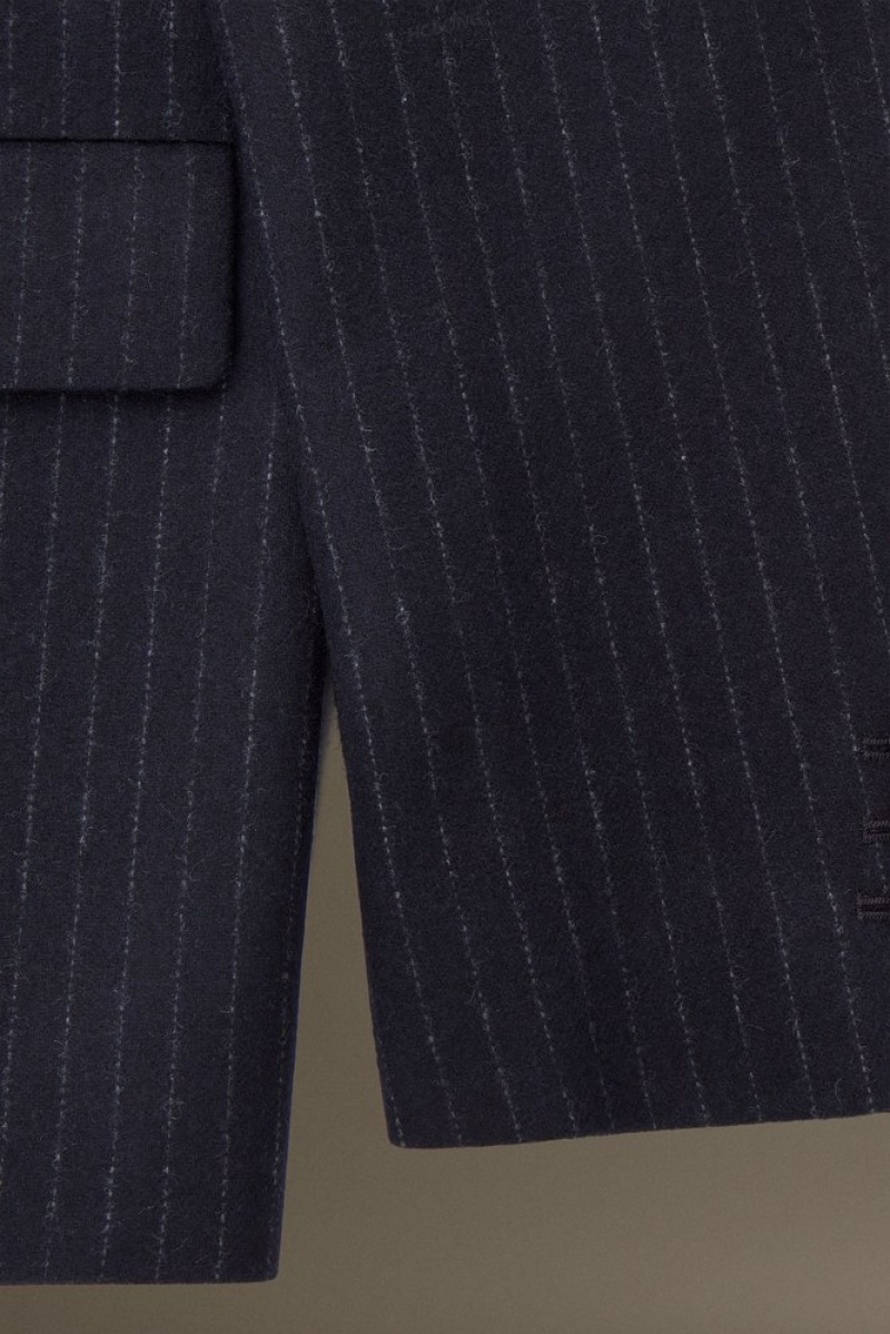 Navy / Pinstriped COS Pinstriped Wool Blazer - Regular Blazers | 364981-YJK