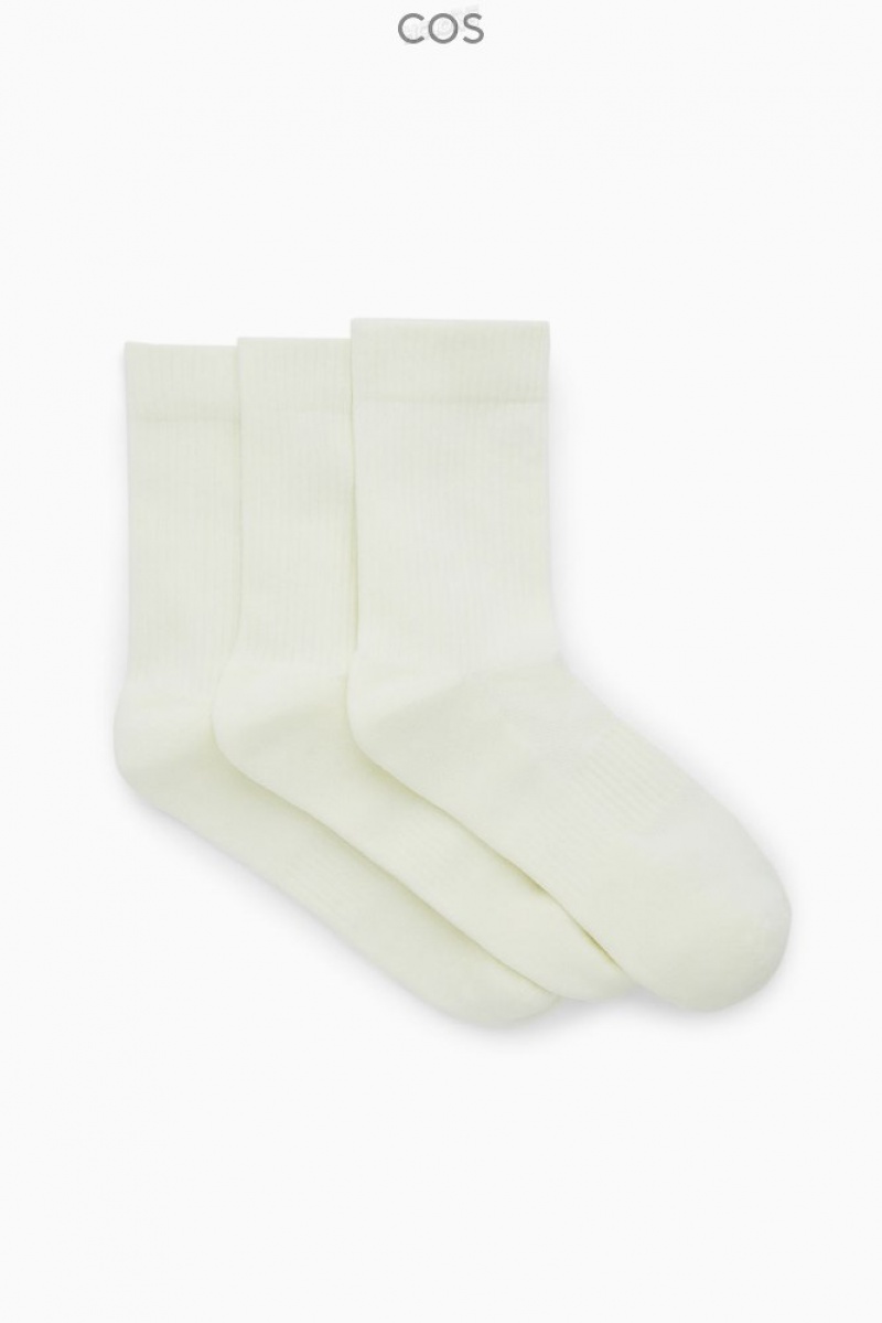 Off-White COS 3-Pack Ribbed Sport Socks Socks | 806234-CXT