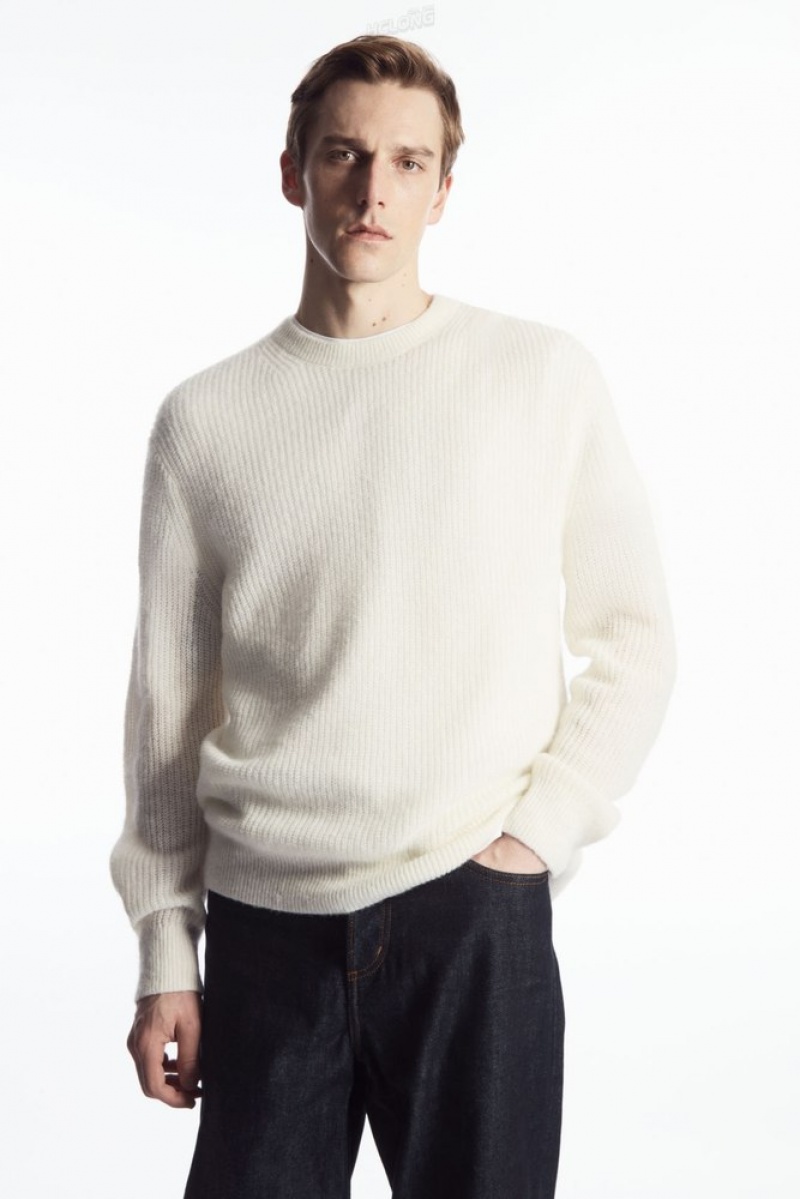 Off-White COS Alpaca-Blend Crew-Neck Jumper Knitwear | 531294-RLV