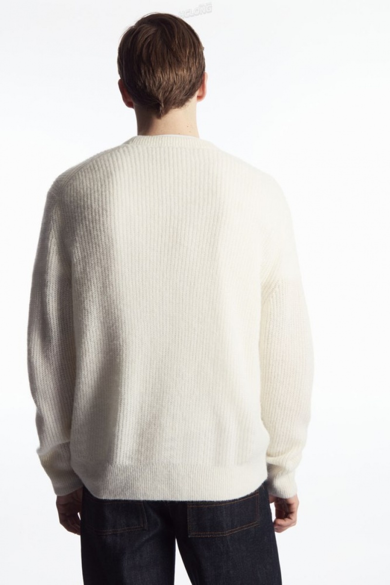 Off-White COS Alpaca-Blend Crew-Neck Jumper Knitwear | 531294-RLV