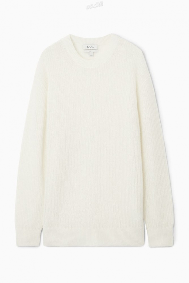 Off-White COS Alpaca-Blend Crew-Neck Jumper Knitwear | 531294-RLV