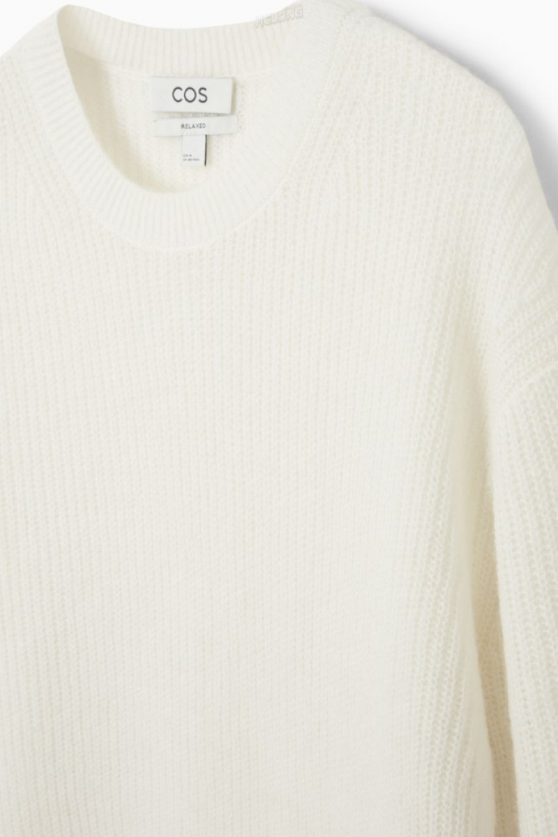 Off-White COS Alpaca-Blend Crew-Neck Jumper Knitwear | 531294-RLV