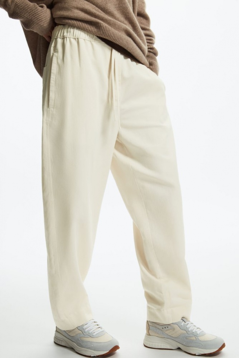 Off-White COS Barrel-Leg Drawstring Pants Pants | 129680-KGU