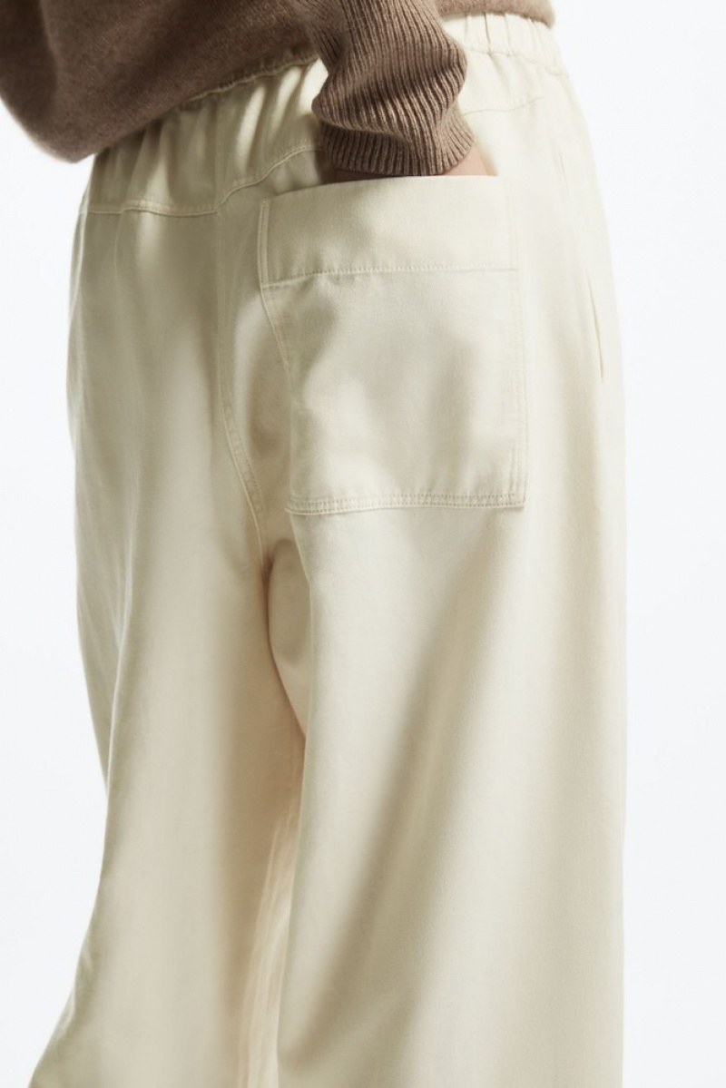 Off-White COS Barrel-Leg Drawstring Pants Pants | 129680-KGU