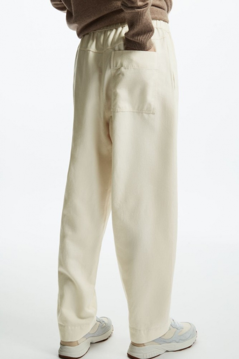 Off-White COS Barrel-Leg Drawstring Pants Pants | 129680-KGU