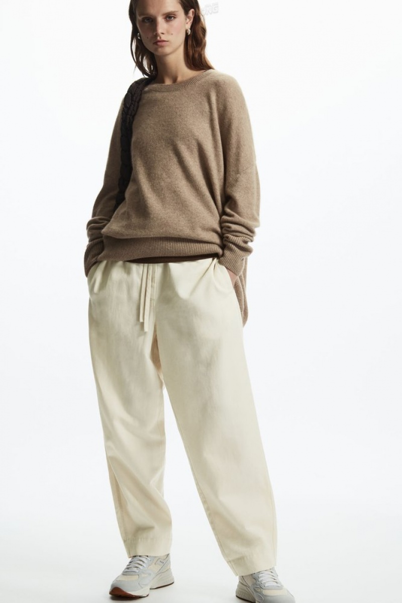 Off-White COS Barrel-Leg Drawstring Pants Pants | 129680-KGU