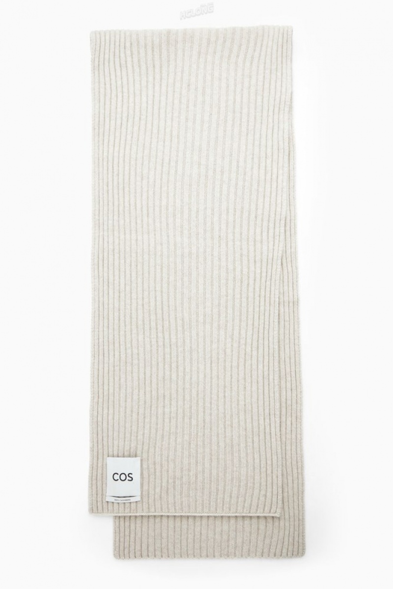 Off-White COS Chunky Ribbed Pure Cashmere Scarf Scarves | 975082-YOD