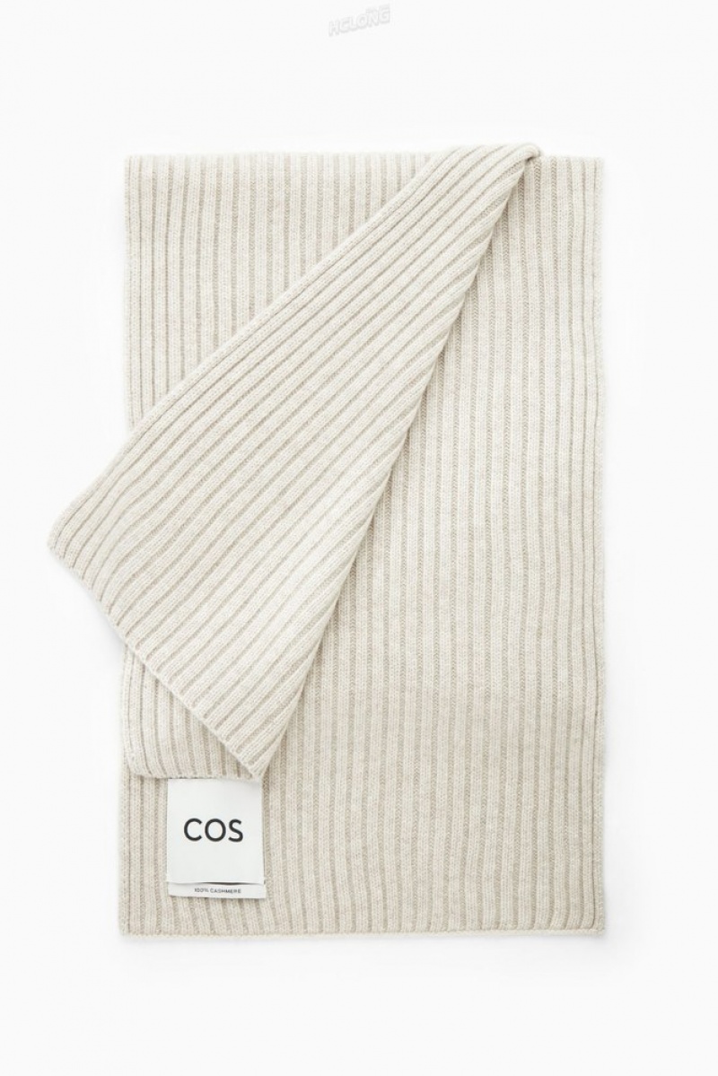 Off-White COS Chunky Ribbed Pure Cashmere Scarf Scarves | 975082-YOD