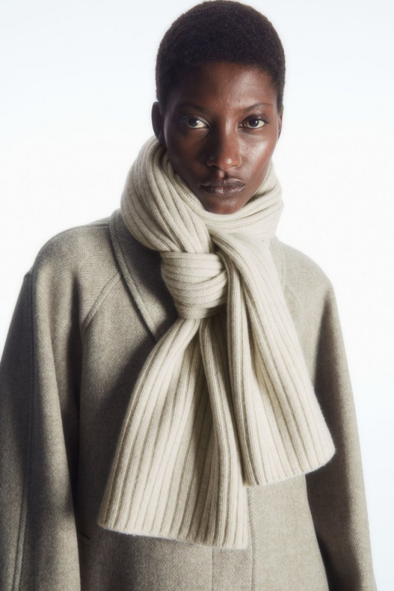 Off-White COS Chunky Ribbed Pure Cashmere Scarf Scarves | 975082-YOD