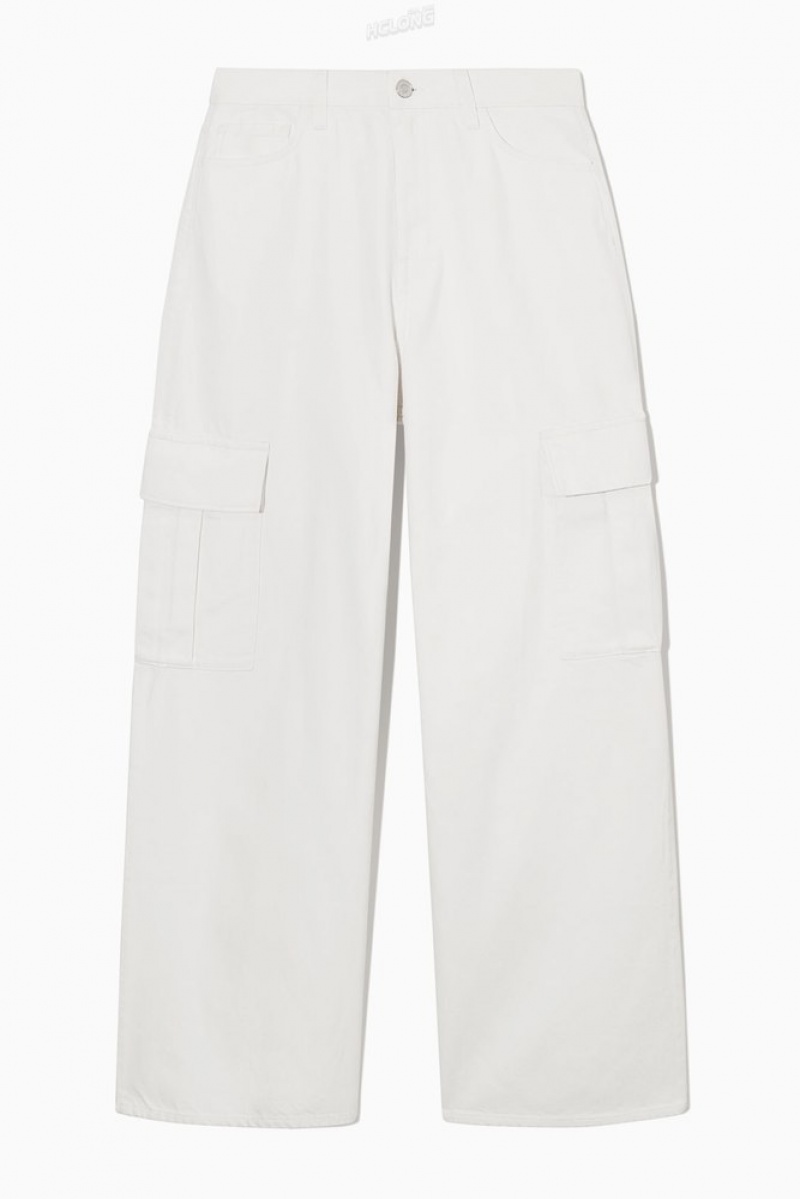 Off-White COS Denim Cargo Trousers Trousers | 342806-KOQ