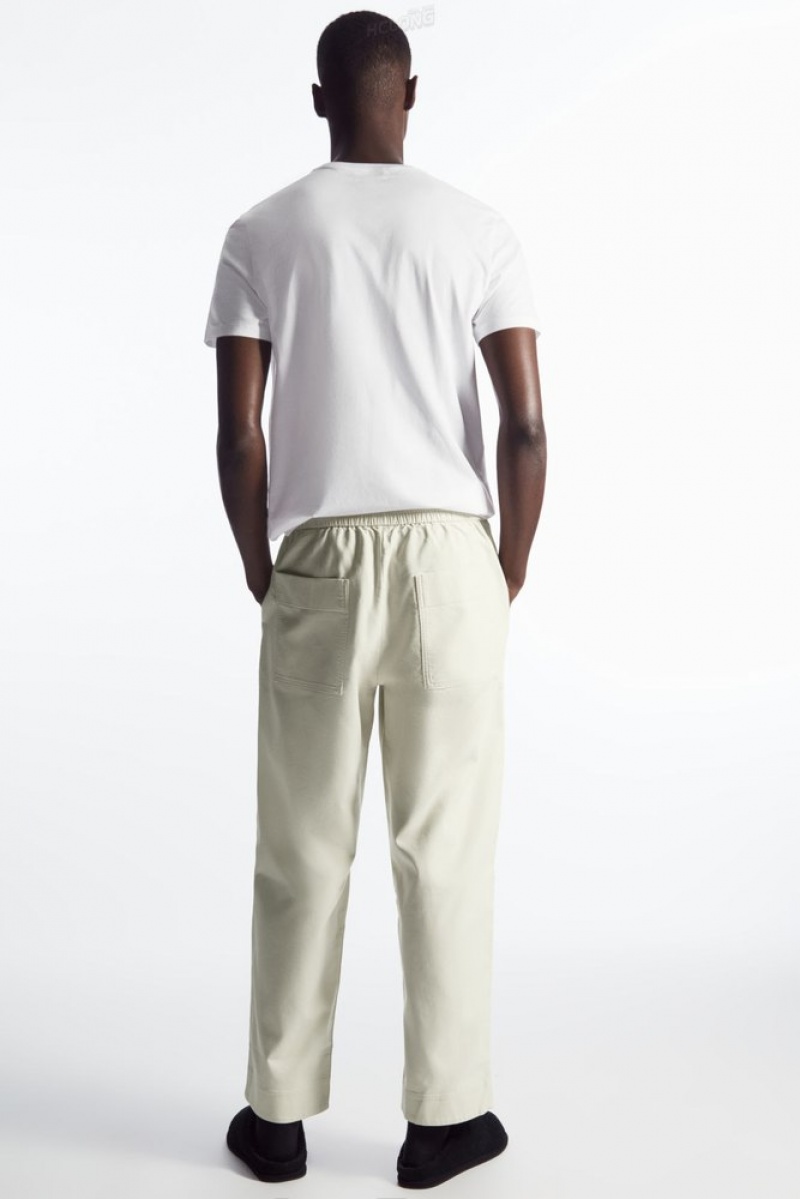 Off-White COS Elasticated Twill Trousers Trousers | 147359-JQS