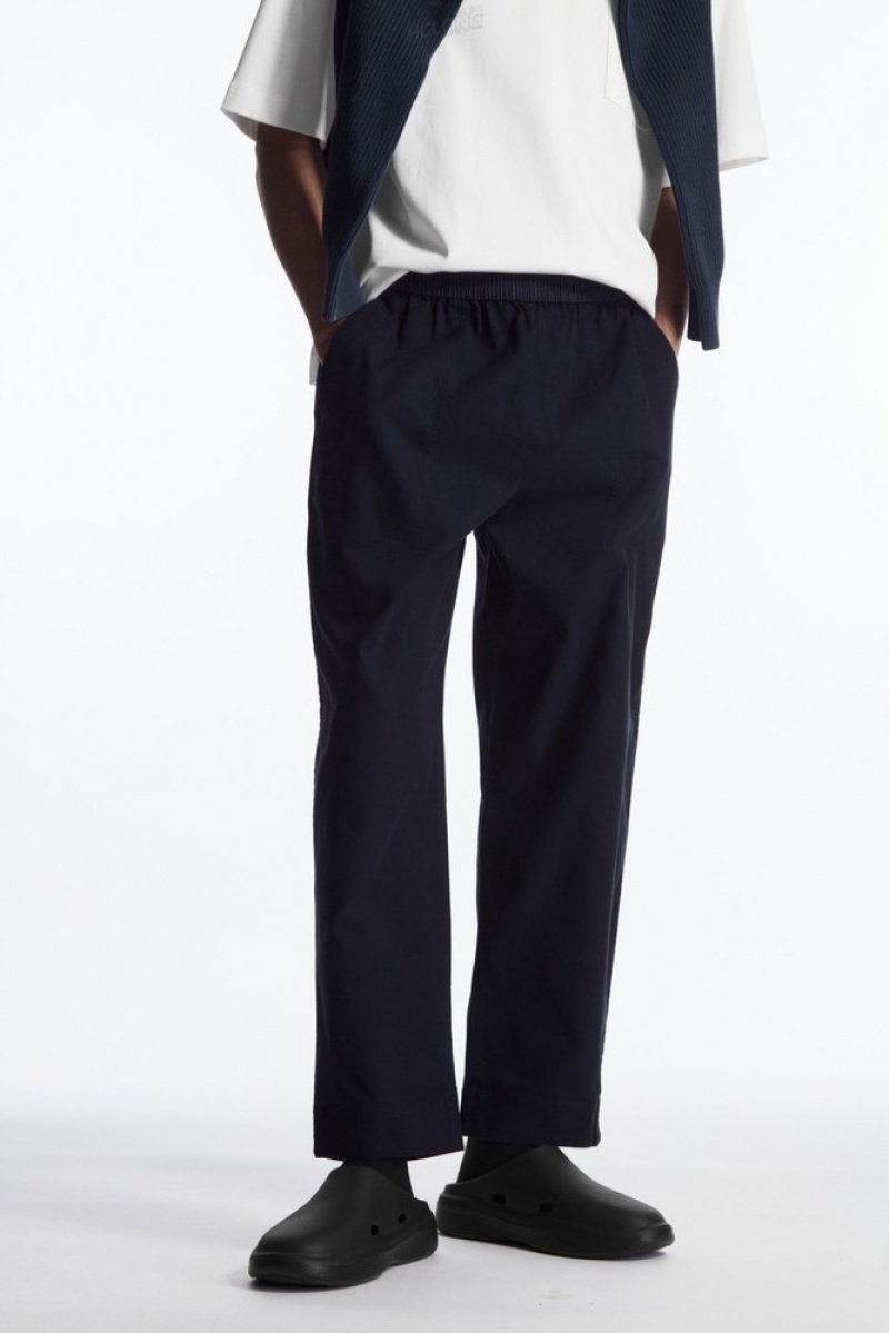 Off-White COS Elasticated Twill Trousers Trousers | 048125-EZX