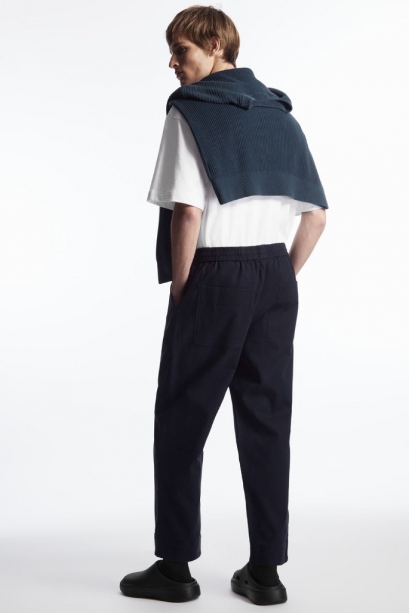 Off-White COS Elasticated Twill Trousers Trousers | 048125-EZX