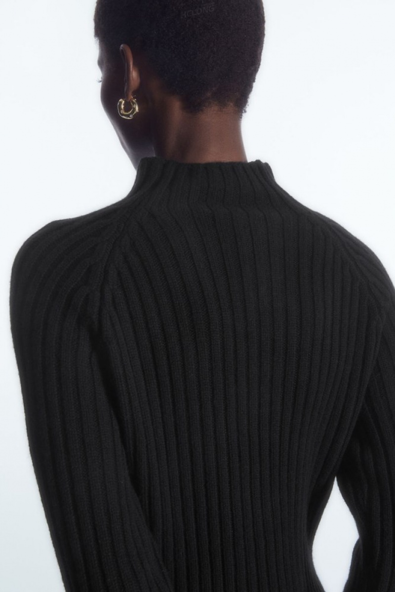 Off-White COS Ribbed Pure Cashmere Turtleneck Jumper Knitwear & Cardigans | 369482-EHI