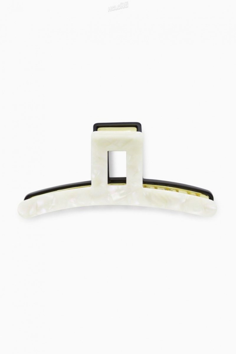 Off-White / Gold COS Claw Hair Clip Hair Accessories | 347851-LOX