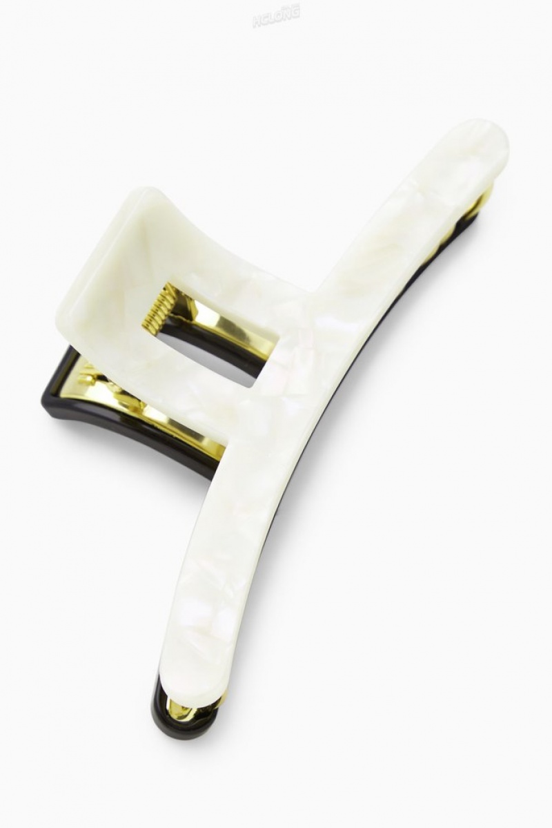 Off-White / Gold COS Claw Hair Clip Hair Accessories | 347851-LOX