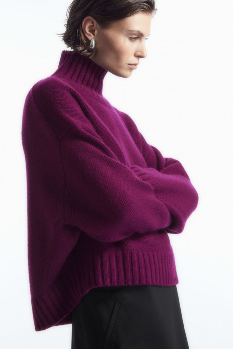 Plum COS Chunky Pure Cashmere Turtleneck Jumper Knitwear & Cardigans | 364825-JFL