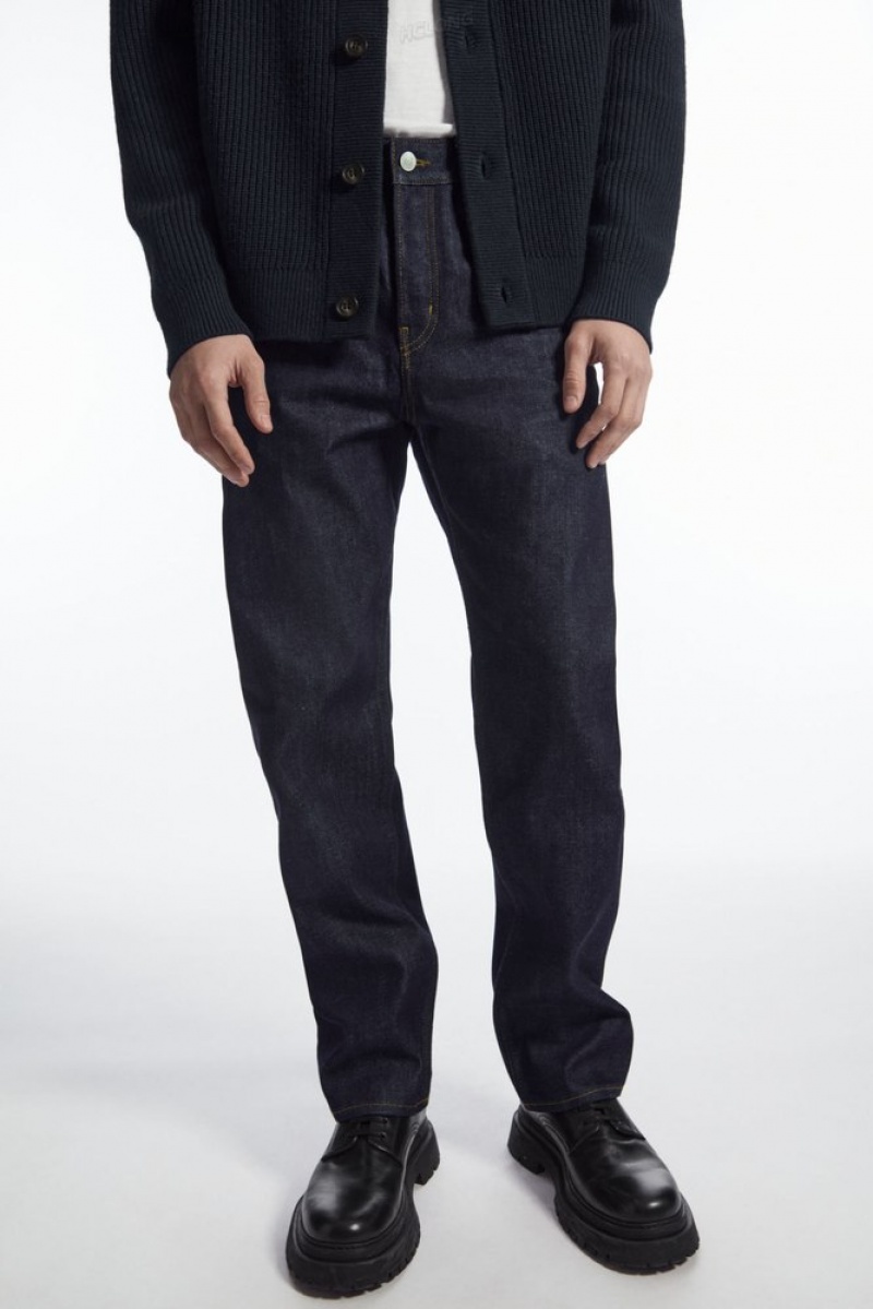 Raw Indigo COS Signature Raw Selvedge Jeans - Straight Jeans | 045617-TGX