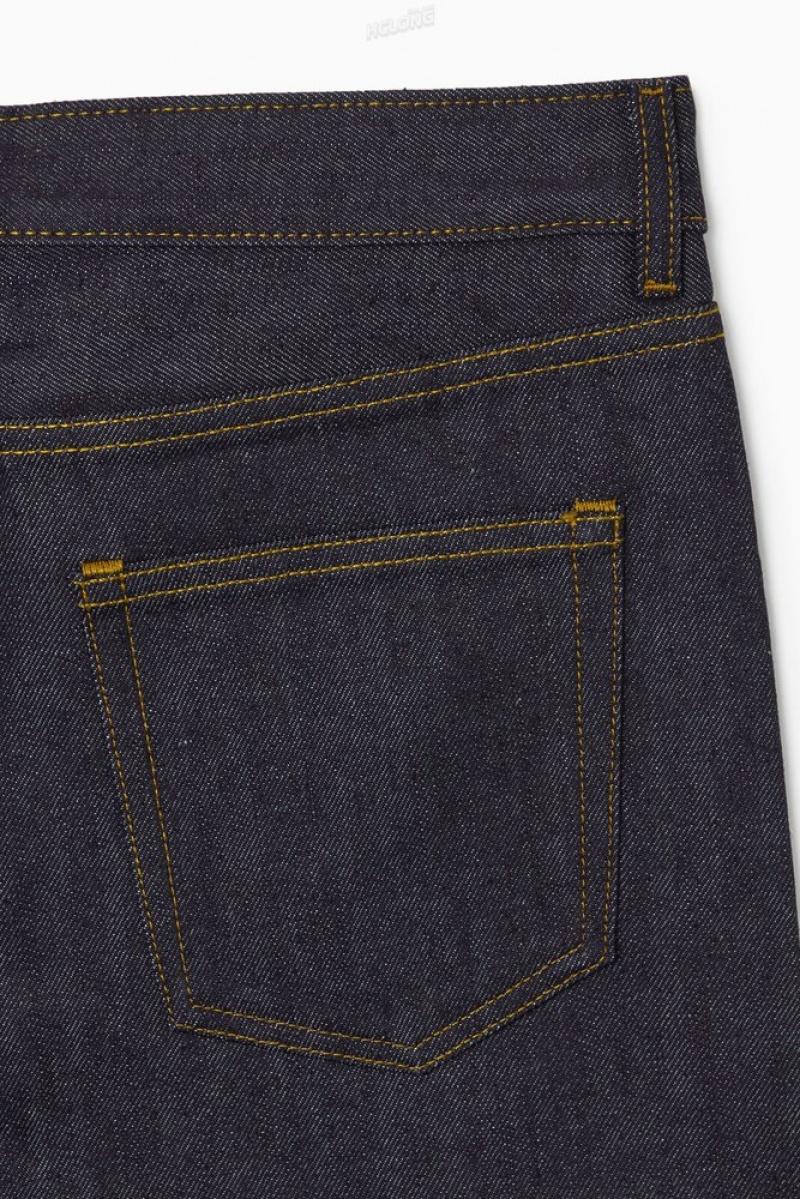 Raw Indigo COS Signature Raw Selvedge Jeans - Straight Jeans | 045617-TGX