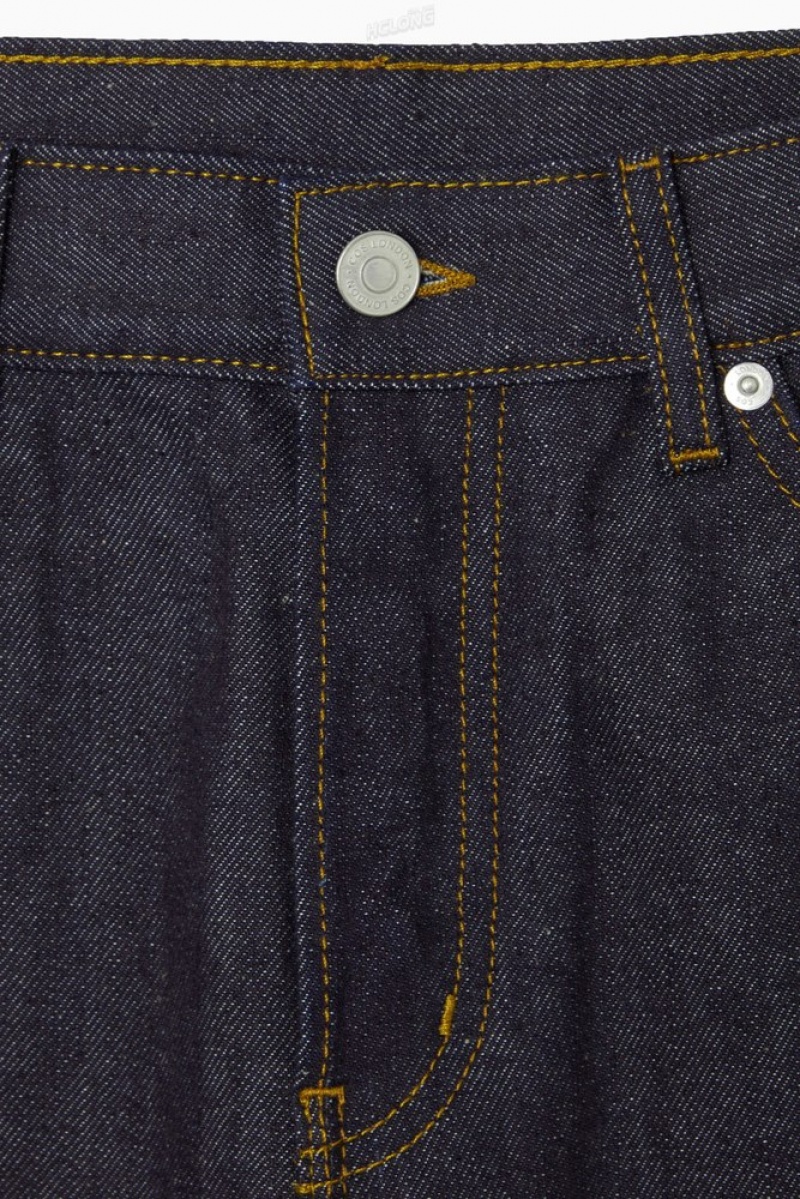 Raw Indigo COS Signature Raw Selvedge Jeans - Straight Jeans | 045617-TGX