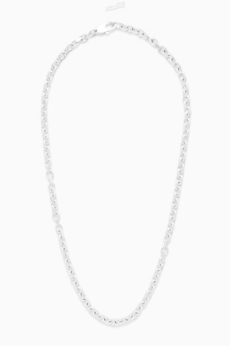 Silver COS Geometric Oval-Link Necklace Jewelry & Jewellery | 083671-LUF