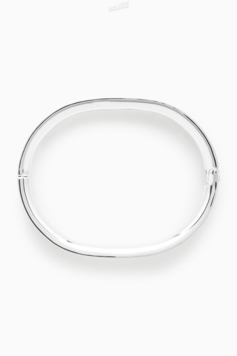 Silver COS Recycled Brass Hinged Bangle Jewelry & Jewellery | 893267-WGI