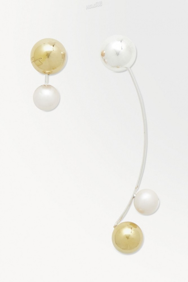 Silver COS The Sphere Pearl Earrings Jewelry & Jewellery | 594206-WIV