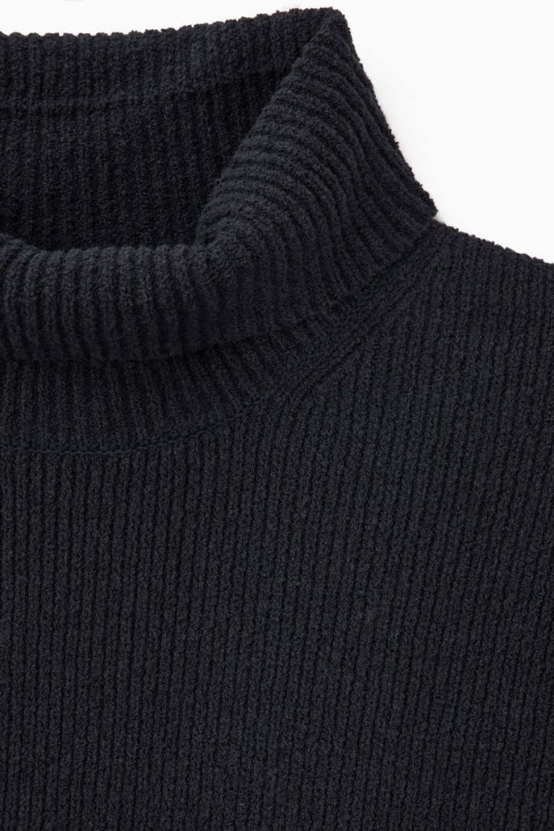 Stone COS Bouclé-Knit Roll-Neck Jumper Knitwear | 318546-CGY