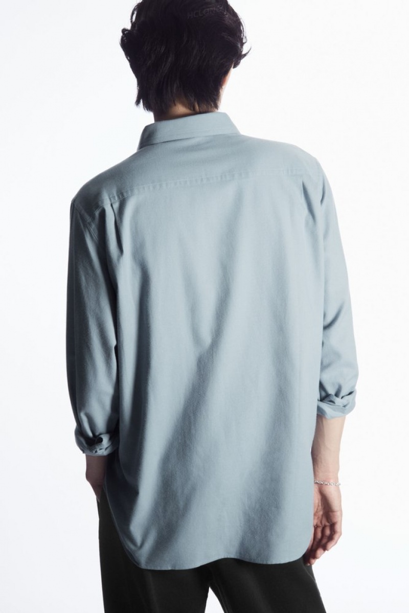 Stone COS Brushed-Cotton Shirt Shirts | 168372-XOD