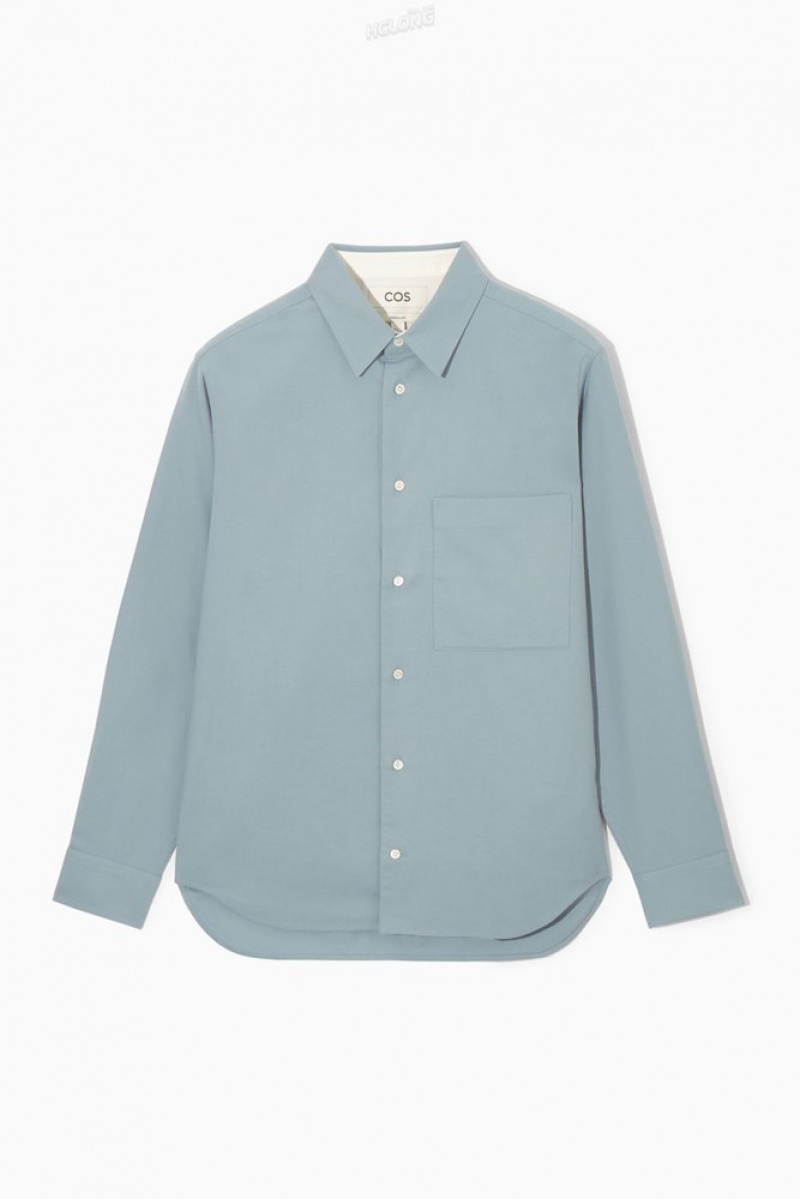 Stone COS Brushed-Cotton Shirt Shirts | 168372-XOD