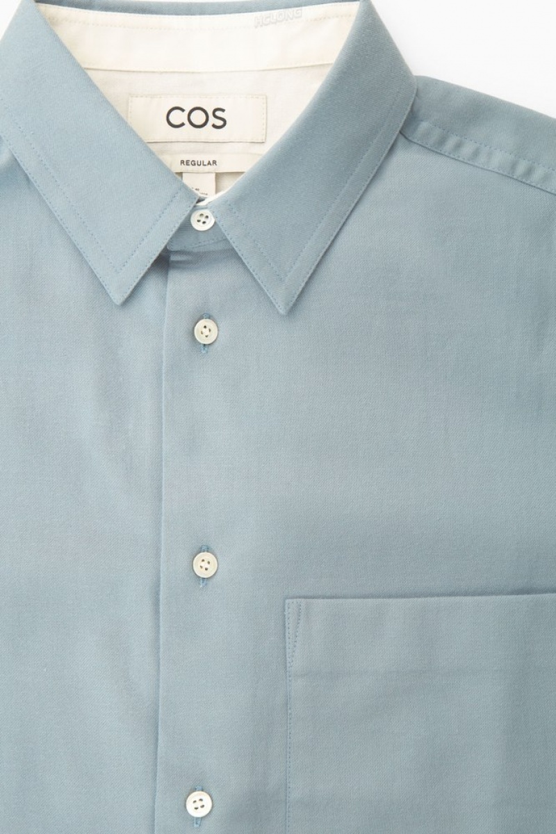 Stone COS Brushed-Cotton Shirt Shirts | 168372-XOD